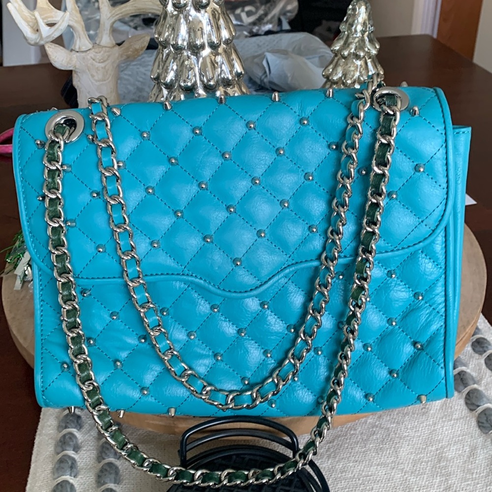 Beautiful turquoise Rebecca Minkoff studded purse.